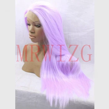 

MRWIG free part synthetic glueless front lace wig light purple hair color 26inch natural looking hair wig for african americans