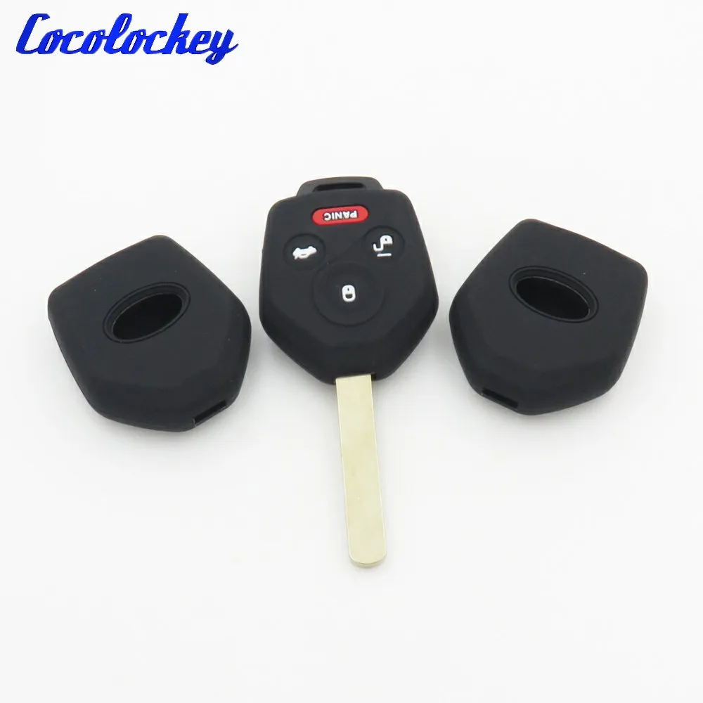 Cocolockey 4 кнопки силиконовый чехол для ключей оболочка Fob кожаная куртка подходит
