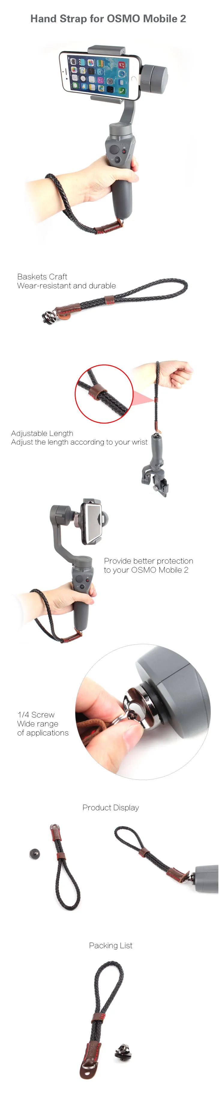 DJI OSMO Mobile 2 ручной карданный ручной ремень DJI OSMO Mobile 3 ручной карданный наручный гладкий 4 строп слинг для камеры Gopro