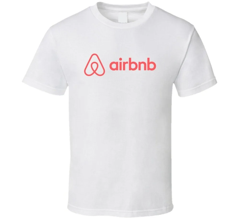 2017 Хлопок Мужские футболки Случайный Человек Тис Мужская Топы Airbnb значок Унисекс