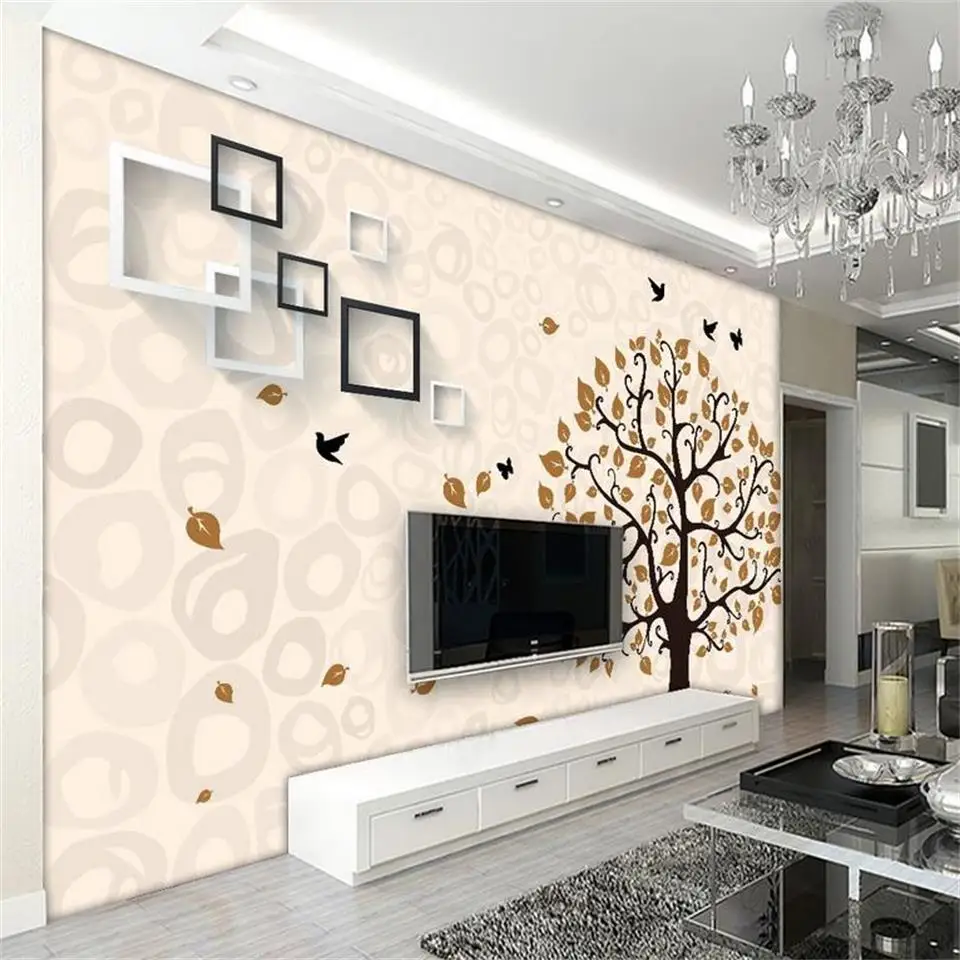 

Custom 3d photo wallpaper living room mural beautiful flowers and trees 3D Box art backdrop Wall photo non-woven photo wallpaper