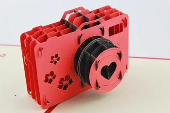 

3D Vintage Camera Greeting Cards/ funny pop up card/ Free shipping