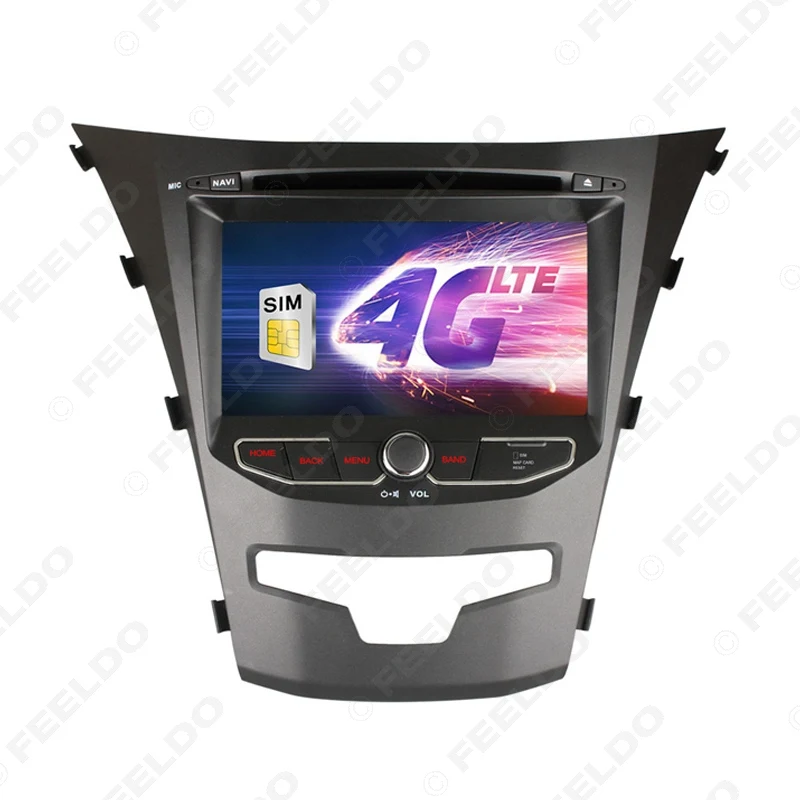 Sale FEELDO 7" inch Android 6.0 (64bit) DDR3 2G/16G/4G LTE Quad Core Car DVD GPS Radio Head Unit For SsangYong New Actyon/Korano 2