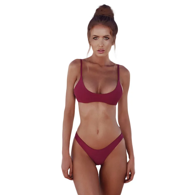 

2019 Sexy Micro Bikini Plus Size Swimwear Women Swimsuit Female Beach Wear Push Up Thong Brazilian Bikini Set White Bathing Suit