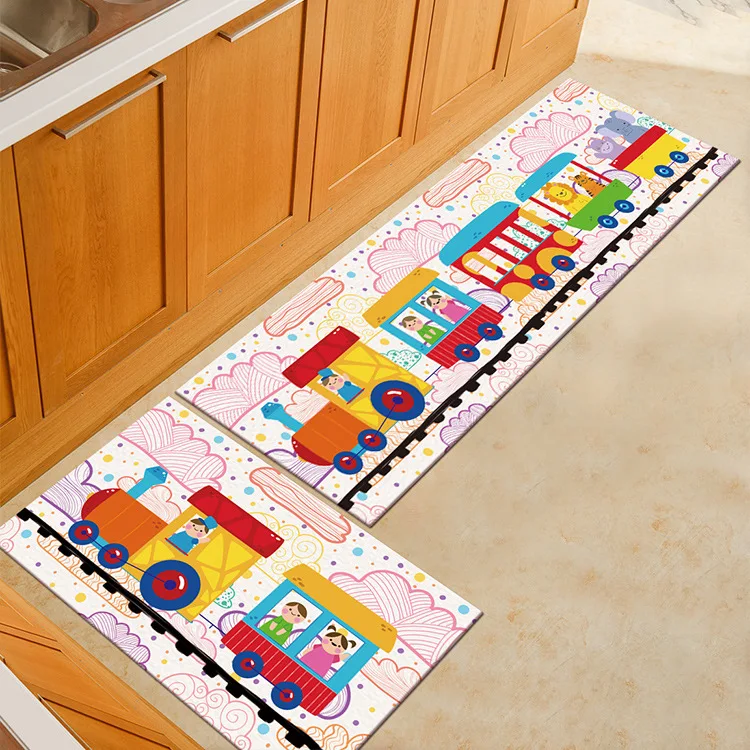 Zeegle современный ковер для гостиной журнальный столик Коврик Нескользящие Коврики для кухни ковры для спальни прикроватные коврики коврик для ванной комнаты - Цвет: Trains