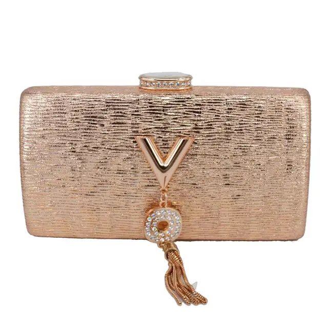Rose Gold Wine Clutch Bags Tassels Evening Bags Cheaper Wedding Bridal