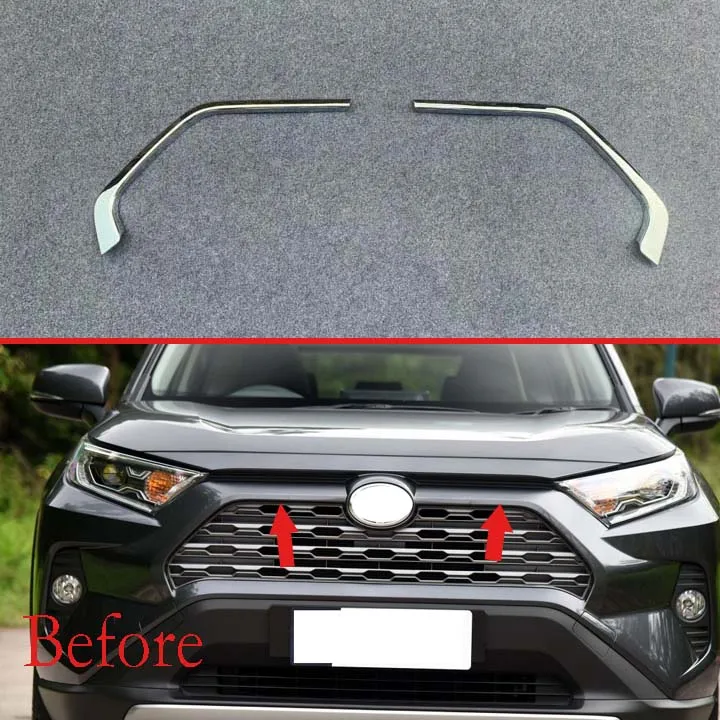 

For TOYOTA Rav4 Hybrid (XA50) 2019 2020 Decorate Accessories ABS Chrome Front Grille Cover Center Mesh Trim