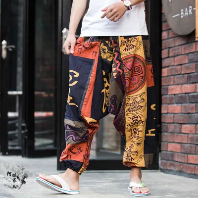 style 01 Лидер продаж новые летние богемные Для мужчин Свободные хлопчатобумажные шорты до середины икры Длина мужские брюки-шаровары Повседневное доска плюс Размеры короткие штаны - Цвет: style 01