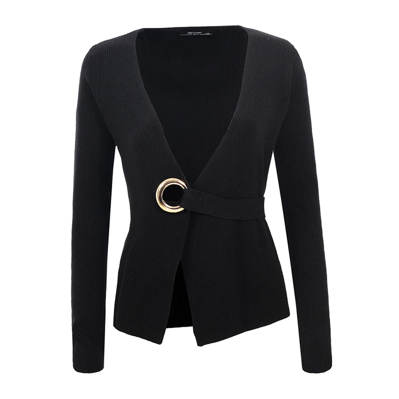 GLO-STORY 2017 Autumn & Winter Knitting Sweater Cardigan Long Sleeves Solid Color V Neck Fashion Sweaters Female  4965