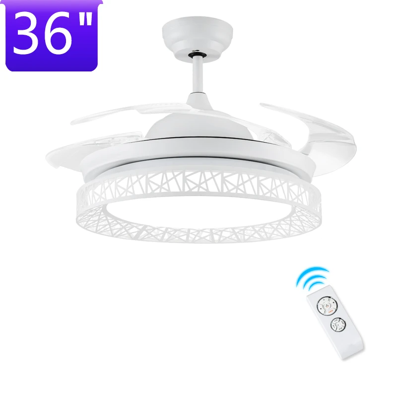 Trazos 36 Inch Led Ceiling Fan For Living Room Fan Lights Modern Cooling Ceiling Fans Home Lighting Fan Lamps Fixtures