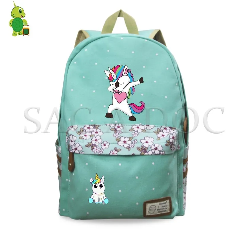 Рюкзак для девочек с изображением единорога и цветочной волны, школьный рюкзак, забавный рюкзак для ноутбука, модные дорожные сумки, повседневный рюкзак - Цвет: 11