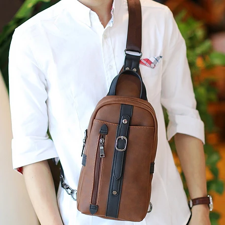 Fashion Business Men Chest Bag Pack Fashion Men Messenger Bags Brand PU Leather One Shoulder Crossbody Bags For Men bolsos mujer Fashion Business Men Chest Bag Pack Fashion Men Messenger Bags Brand PU Leather One Shoulder Crossbody Bags For Men bolsos mujer