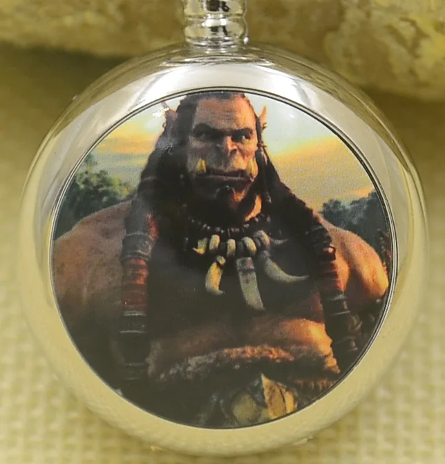 

fashion quartz pocket watch necklace women world of warcraft silver mirror fob watches girl kid gift cartoon movie antibrittle