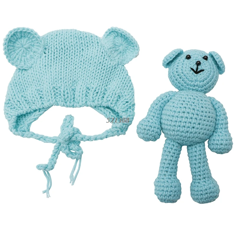 

Newborn Baby Bear Hat Photography Props Crochet Beanie Photography Accessories