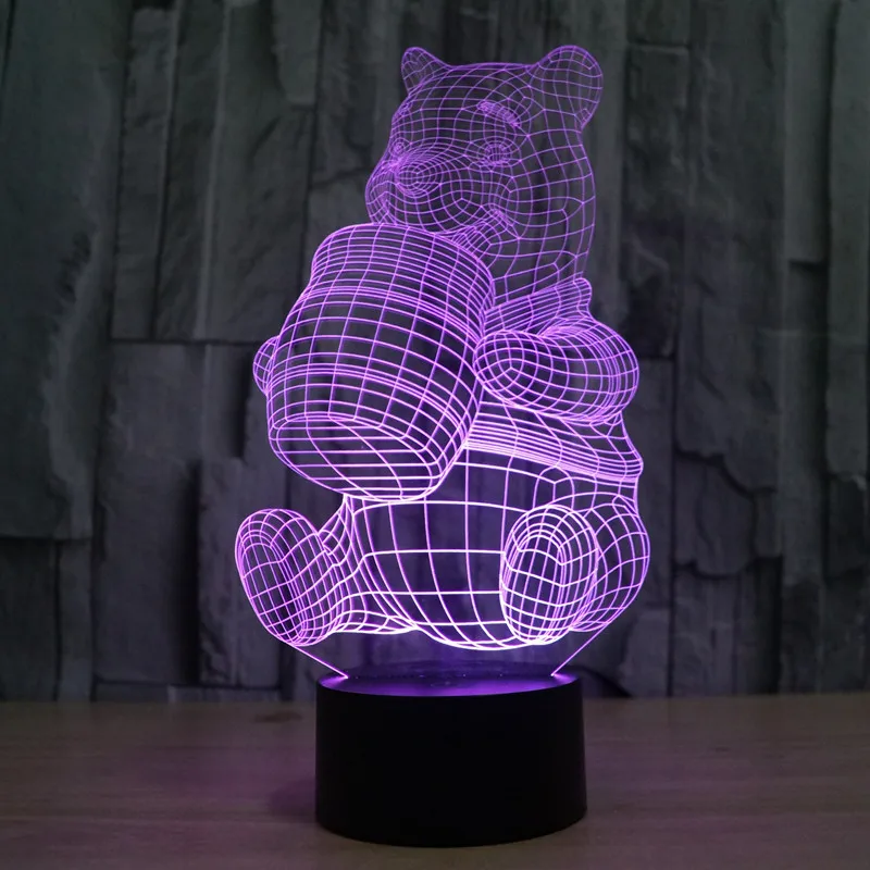 

[Seven Neon]free Shipping Winnie the Pooh Acrylic 7Colors Desk Lamp 3D Lamp Novelty Led Night Light Millennium Falcon Light