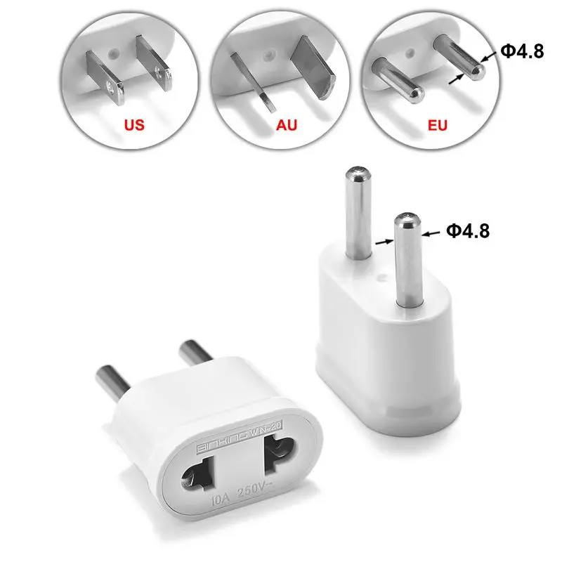 500pcs US KR EU Plug Power Adapter Japan US to EU European Travel