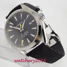 41mm Corgeut Black Dial Date Window Sapphire Glass Miyota Automatic Movement men's Watch 41mm Corgeut Black Dial Date Window Sapphire Glass Miyota Automatic Movement men's Watch