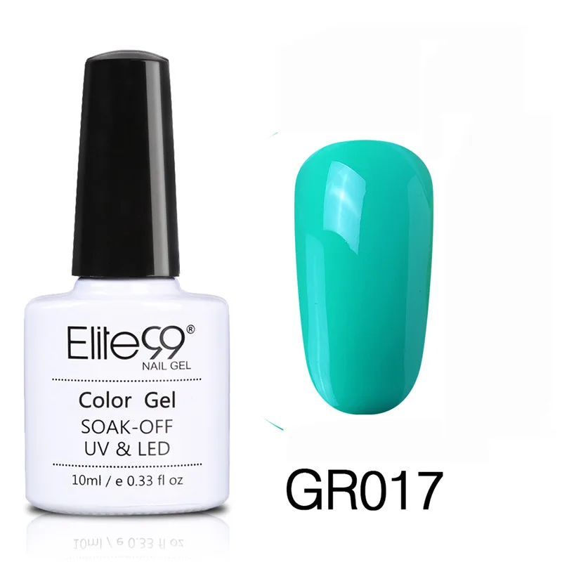 Elite99 10 мл зеленый цвет УФ светодиодный Гель-лак для ногтей Гель-лак DIY Дизайн ногтей Гибридный лак удаляющийся замачиванием Гель-лак GelLak - Color: GR017