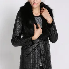 Mwoiiowm новая зимняя Для женщин кожа длинная куртка Для женщин из искусственного меха куртки женские пальто последний писк моды! бренд, женское длинное пальто 599