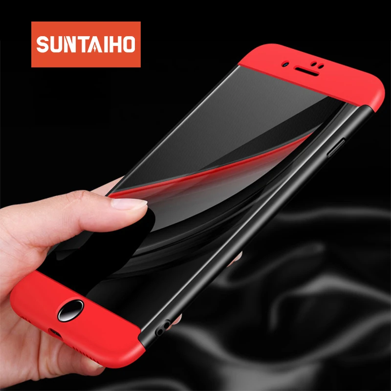 

Suntaiho for iPhone XR XS Max X case 360 Full Cover Phone Case Protective 3in1 Hard Matte Cover iPhone XS 7 8 6S Plus Phone Case