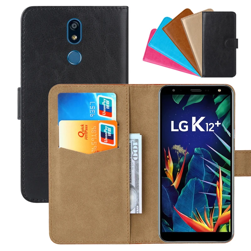 

Luxury Wallet Case For LG K12+ PU Leather Retro Flip Cover Magnetic Fashion Cases Strap