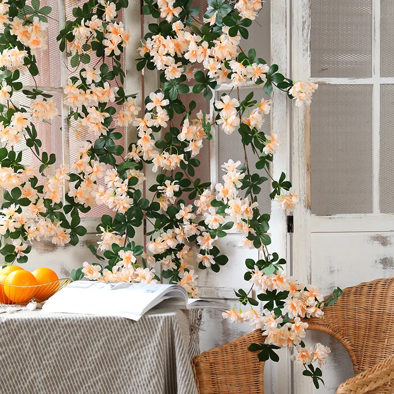 

1.7 m wedding decoration rattan artificial cherry Premium beautiful rattan bedroom garden balcony Home curtain decoration wall