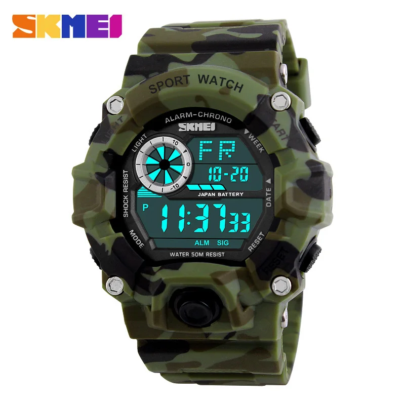 SKMEI армейские военные спортивные часы мужские водонепроницаемые ударные часы светодиодные цифровые наручные часы Relogio Masculino Horloge Mannen Новинка