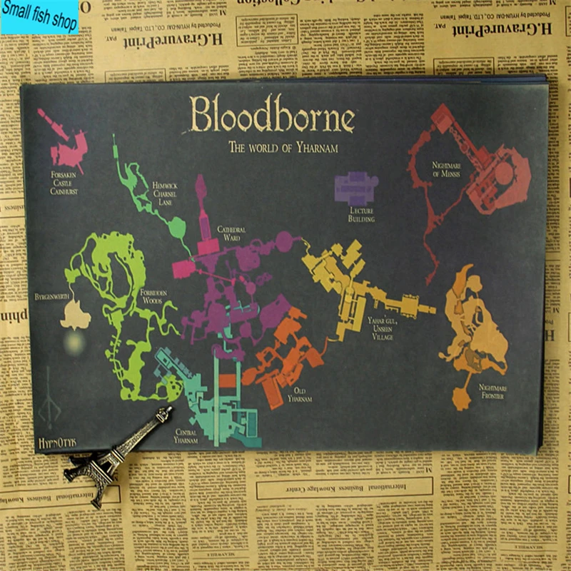 

Bloodborne ARPG Game Game Poster Home Furnishing decoration Kraft Game Poster Drawing core Wall stickers
