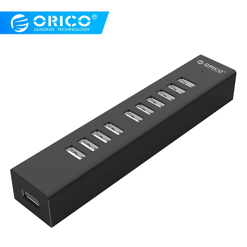 

ORICO H1013 10 Ports USB 2.0 HUB for MAC Notebook Perfectly with 100CM Data Cable - Black/White
