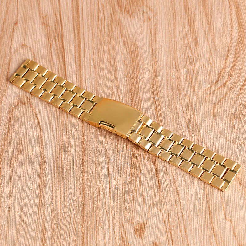 18/20/22mm Stainless Steel Bracelet Fold Over Clasp Replacement + 2 Spring Bars Wrist Band Watch