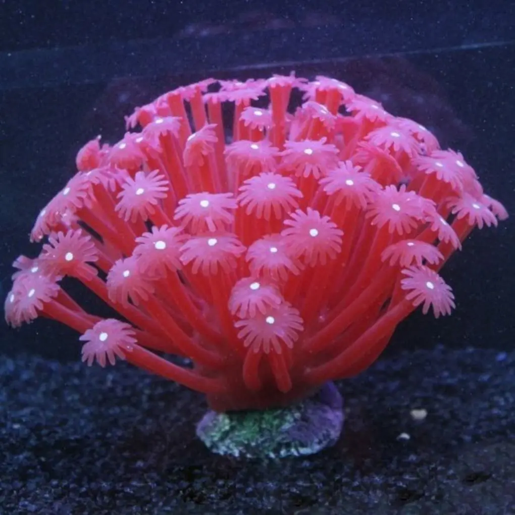 Искусственный морской анемон имитация украшения из кораллов 15*10 см для аквариума