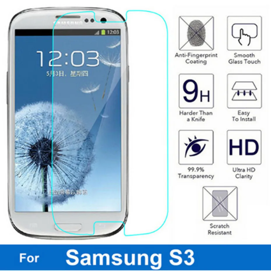 Ультратонкое защитное стекло 9H для Samsung Galaxy S3 I9300 закаленное S iii SIII|Защитные