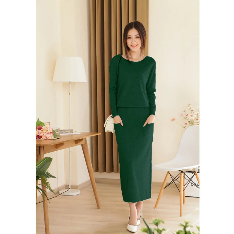 Empfohlen c6MFT 2018 New Spring and Autumn Female Round neck Floor length Cashmere Sweater One piece Dress Casual Solid Knitting Women Dress Empfohlen c6MFT 2018 New Spring and Autumn Female Round neck Floor length Cashmere Sweater One piece Dress Casual Solid Knitting Women Dress
