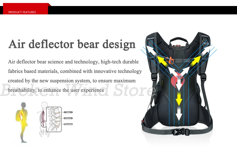 Sale Anmeilu Outdoor Bicycle Backpack Waterproof Nylon Breathable Mountain Road Bike Bag 15L Reflective Cycling Backpack Mochila 5