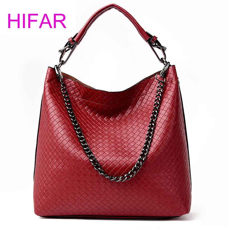 

2017Chain Bucket Women Bag New Fashion PU Leather Women Shoulder Bag Big Luxury Brand Ladies Hand bags Large Tote Bag Sac A Main