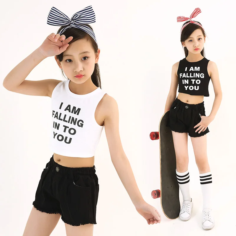 

Kids Letter Crop Tank Tops Legging Two Pieces Set For Girls Summer Style Teenage Girl Hip Hop Clothing 10 12 14 16 18 Years