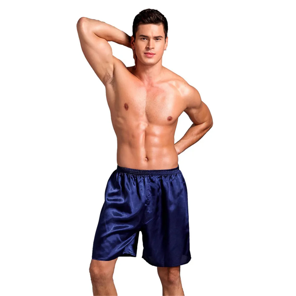 Summer short shorts men underwear Loose Satin Silk Pyjama Homme Sleep Bottoms Soft Boxer Pajama Nightwear Underpants satin pajamas