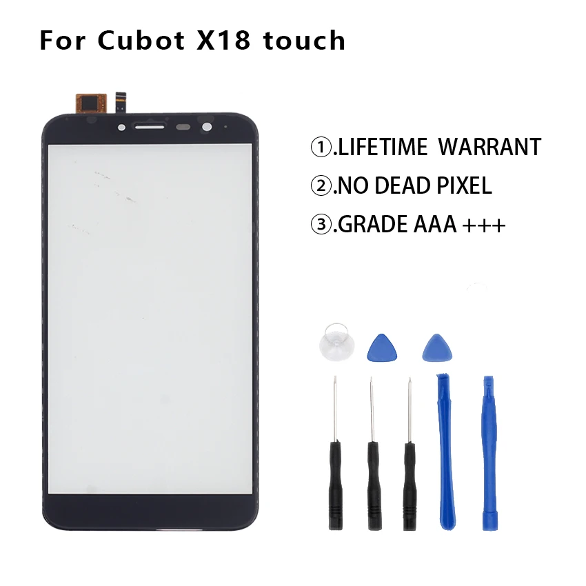 

5.0 inch Glass Touch Screen For Cubot X18 touch screen Glass Lens Sensor Digitizer Panel Adhesive Screen Free Tools