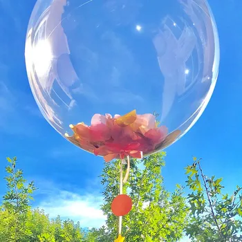 

Feather 12/18/24/36inch BoBo Balloon Transparent PVC Balloon DIY Wedding Birthday Party Christmas Decoration Helium Balloon