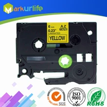 Совместимая TZe611 TZe-611 TZ611 ламинированная этикетка лента черная на желтом для Brother P-touch Label Makers Tz-611(6 мм x 8 м, 1 упаковка