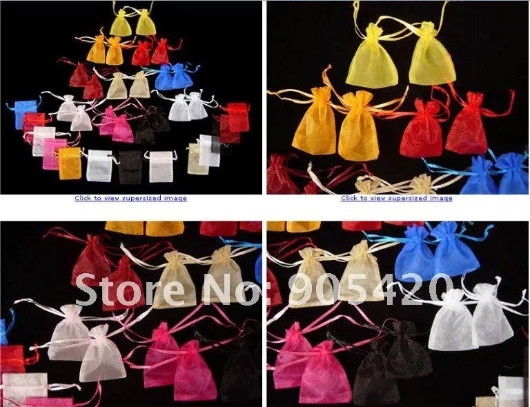 ООБ Wholesale100pcs 7x9 см 25 разноцветные хороший китайский вуаль Рождество/свадебный подарок мешок органза сумки Jewlery подарок мешок BZ04