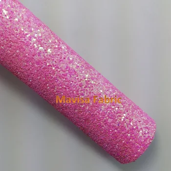 

MQ023 30X134cm PINK Chunky Glitter Leather, Glitter Fabric for making bows shoes handbags and wallpaper Party Decoration