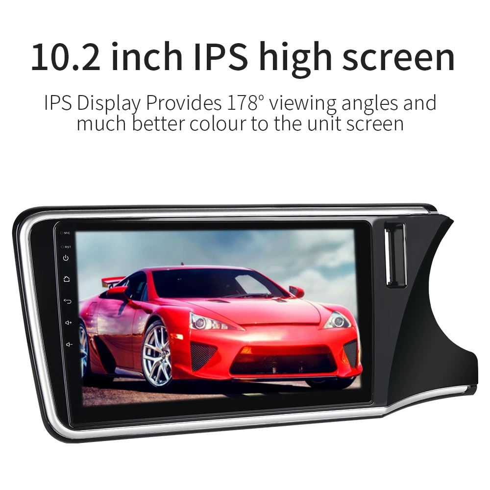 Flash Deal Android 9.0 Car Multimedia Player for Honda City RHD GPS 2015 2016 2017 with 10.2" IPS Touch Screen 4*50W MP3 WMA 2