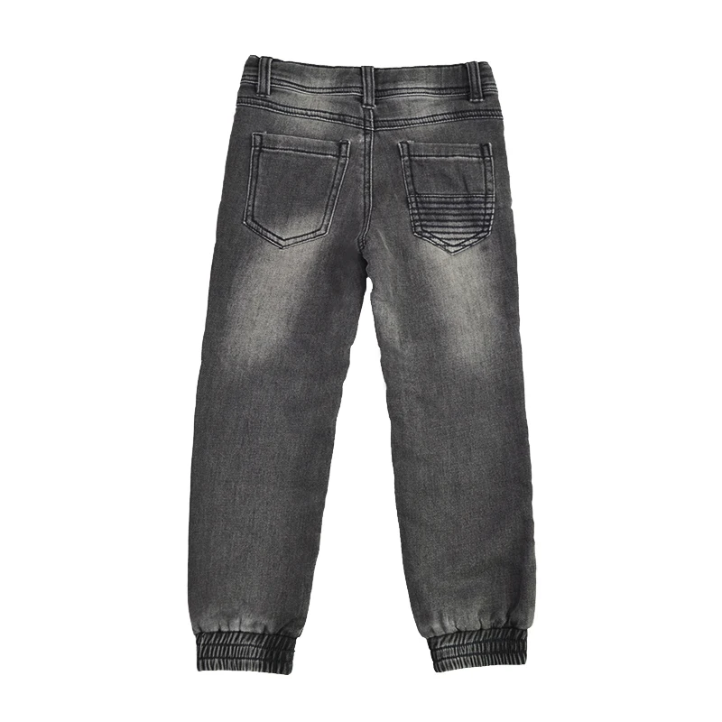 2Kids Boys Pants Denim Jeans Teenagers Trousers Winter Warm Jogger Harem Pants Adjustable Waist