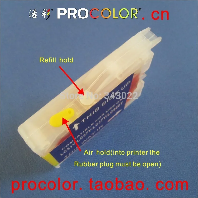 Совместимый чернильный картридж PROCOLOR для brother LC10 LC37 LC51 LC57 LC960 LC970 LC1000 FAX 2480C MFC3360C MFC