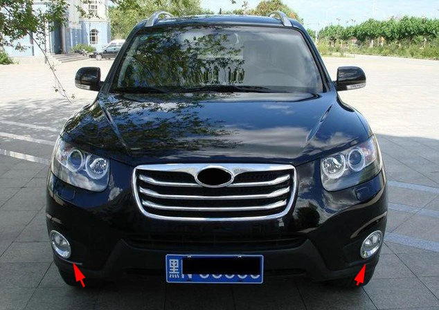 

Chrome Front Fog light Lamp Cover Trim Car Styling Auto Accessories 2pcs case For Hyundai Santa Fe IX45 2010 2011