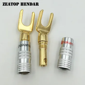 

50Pcs Brass Nakamichi Y U Spade Speaker Plug Audio Screw Fork Connector for Binding Post Banana Jack Adapter