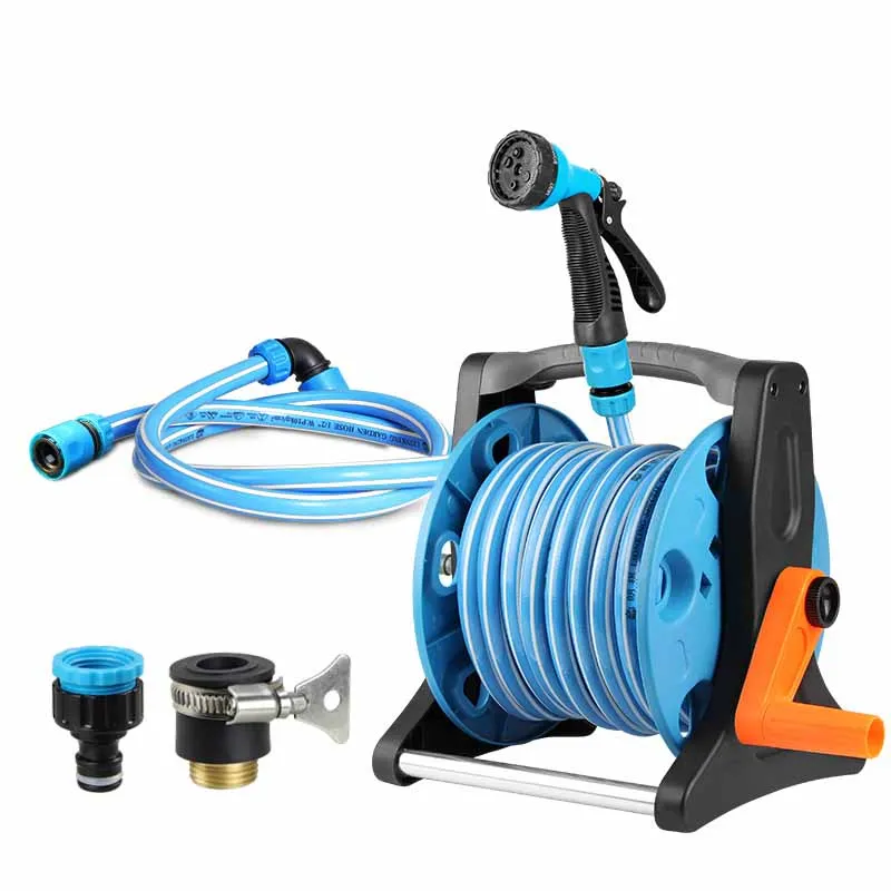 

1/2 Inch 6 Mode Adjustable Squirt Gun Hose Reels Cart Garden Watering Irrigation Tools Portable Light Household Water Holder