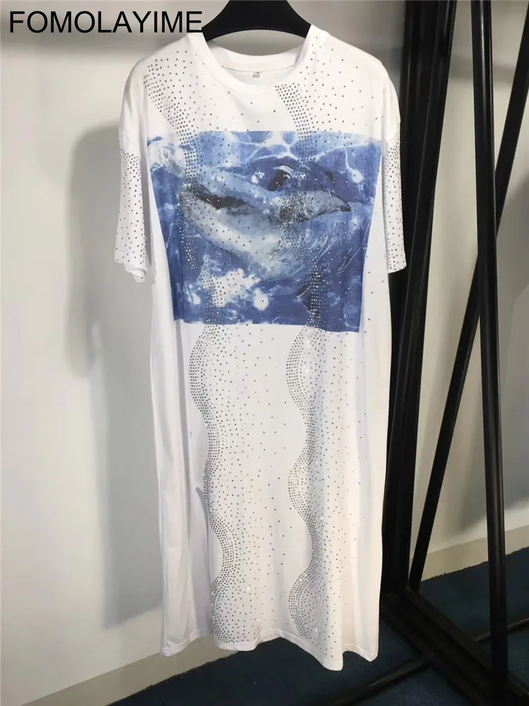 

FOMOLAYIME Vestidos Women 2019 New Style Long T-shirts Dress