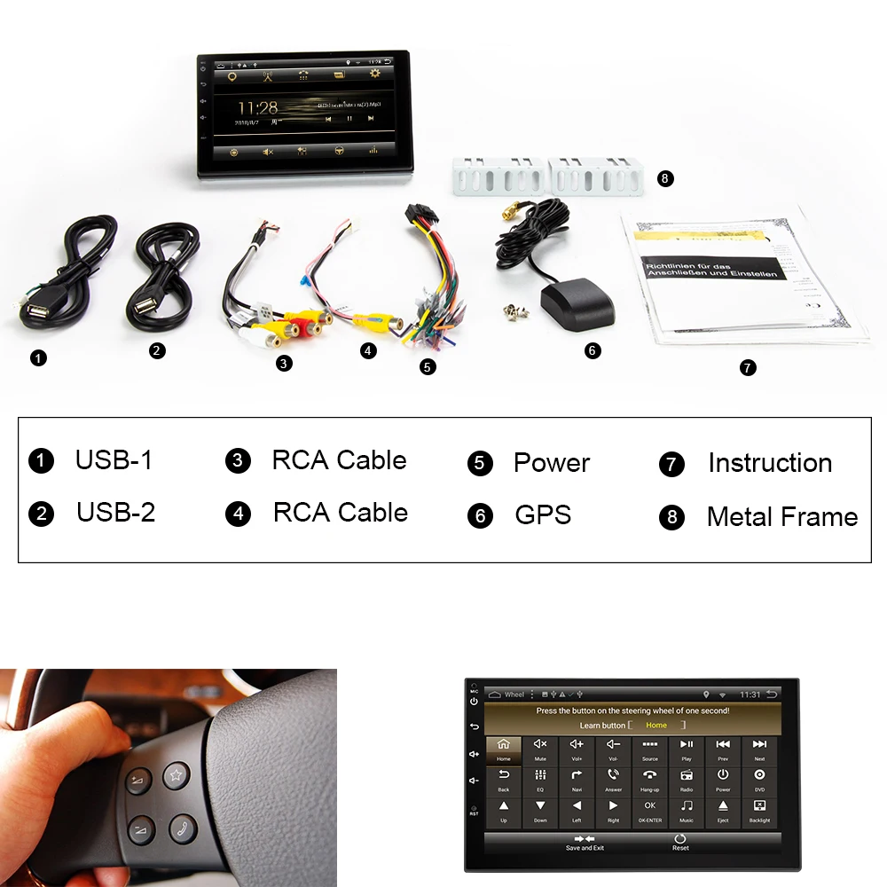 Eunavi 2 Din Android 9,0 Универсальное автомобильное радио двойной din Mutimedia Стерео gps навигация ips TDA7851 4G 64G сенсорный экран без DVD